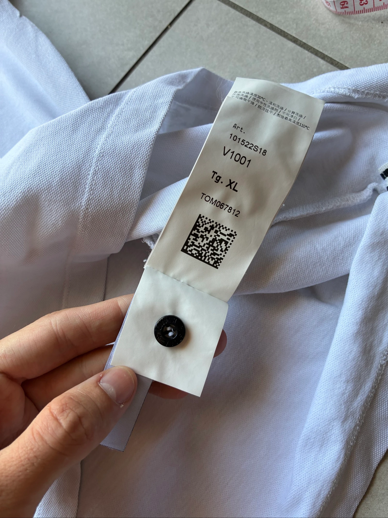 Polo Stone Island Branco Autêntico com Logo Bordado Y2K Slim Fit Tamanho GG – Ótimo Estado – photo 12
